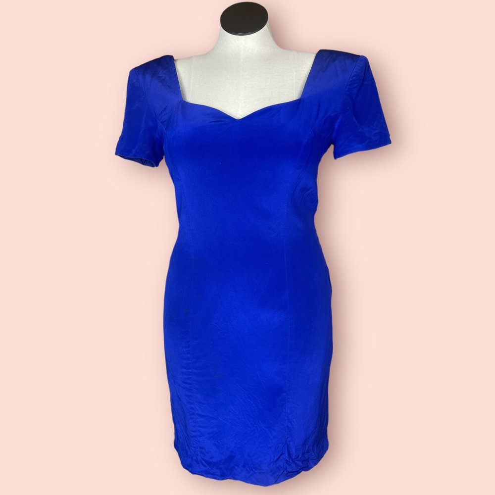 VINTAGE 90's Liz Claiborne Purple Silk Cocktail Dress